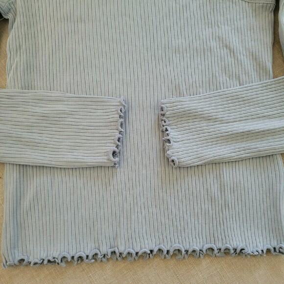 Next Pale Blue Ribbed Wrap Top - Picture 6 of 9